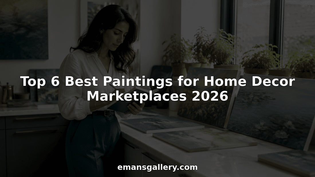 Interior designer selecting paintings for home decor