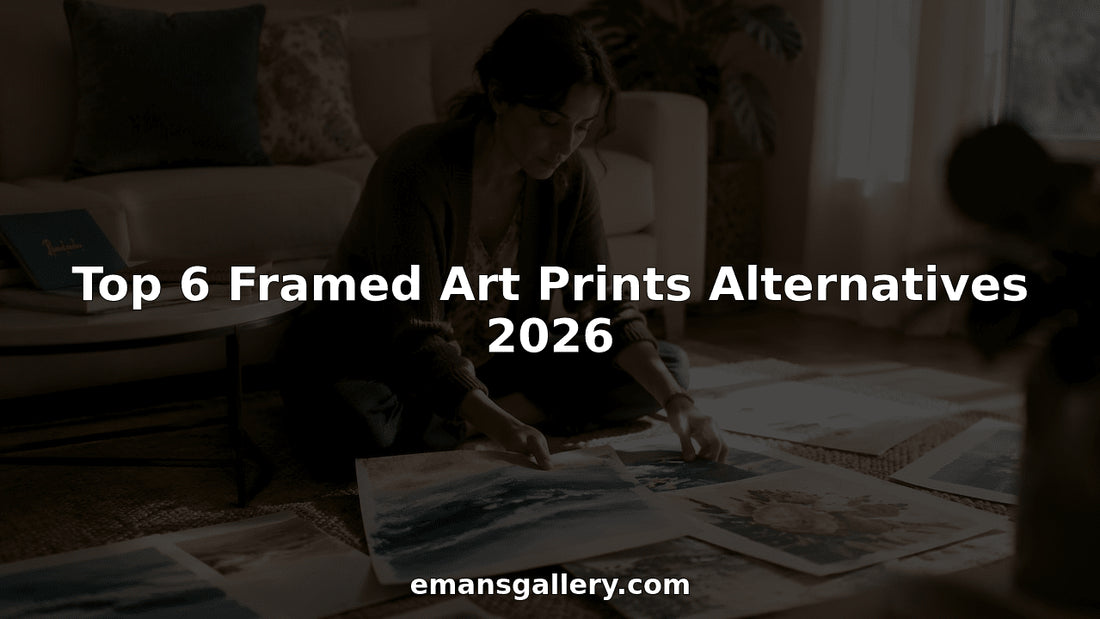 Interior designer arranging unframed art prints on floor