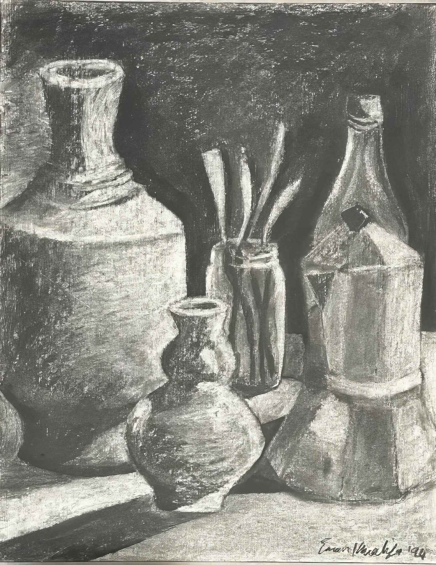 Original Charcoal Drawing - Weight of Silence - Still Life