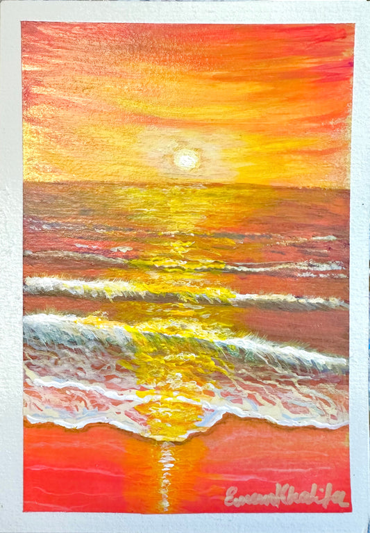 Sunrise Glory – A6 Original Mini Art / Greeting Card
