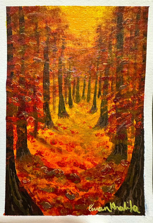 Autumn Whisper – A6 Original Mini Art / Greeting Card