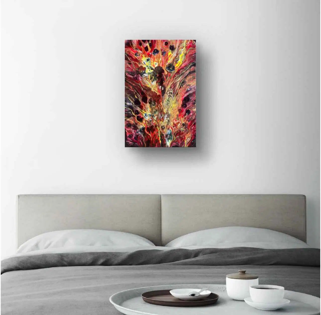 Original Painting - Phoenix - Fluid Abstract Red Gold Fire