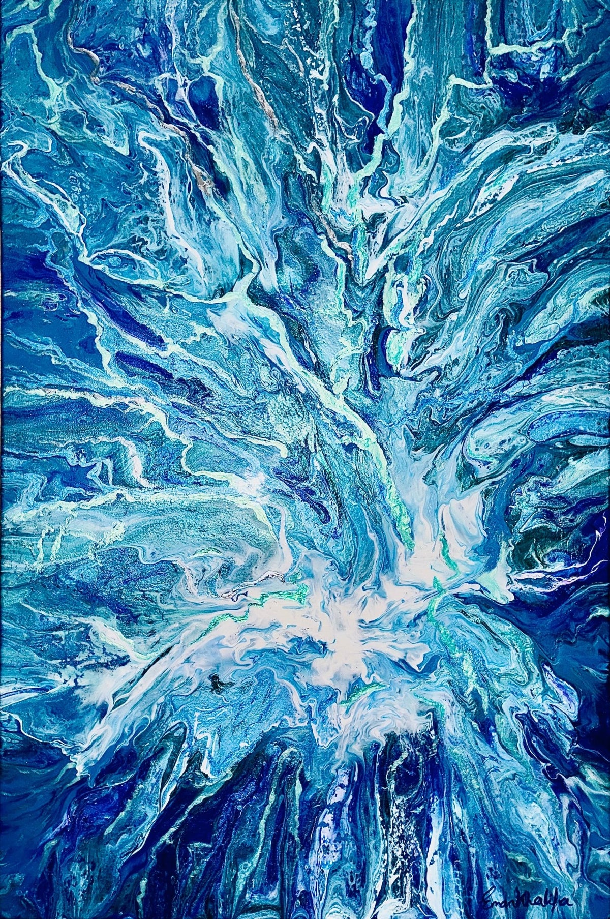 Arctic Fury – Original Blue Abstract Acrylic Painting