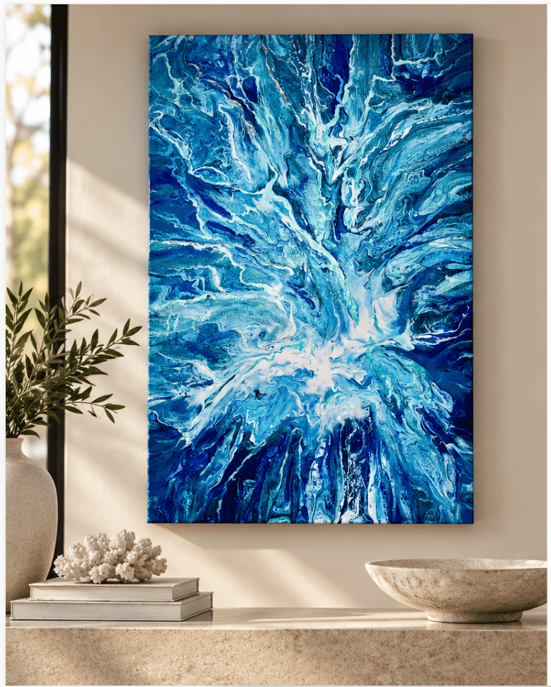 Arctic Fury – Original Blue Abstract Acrylic Painting