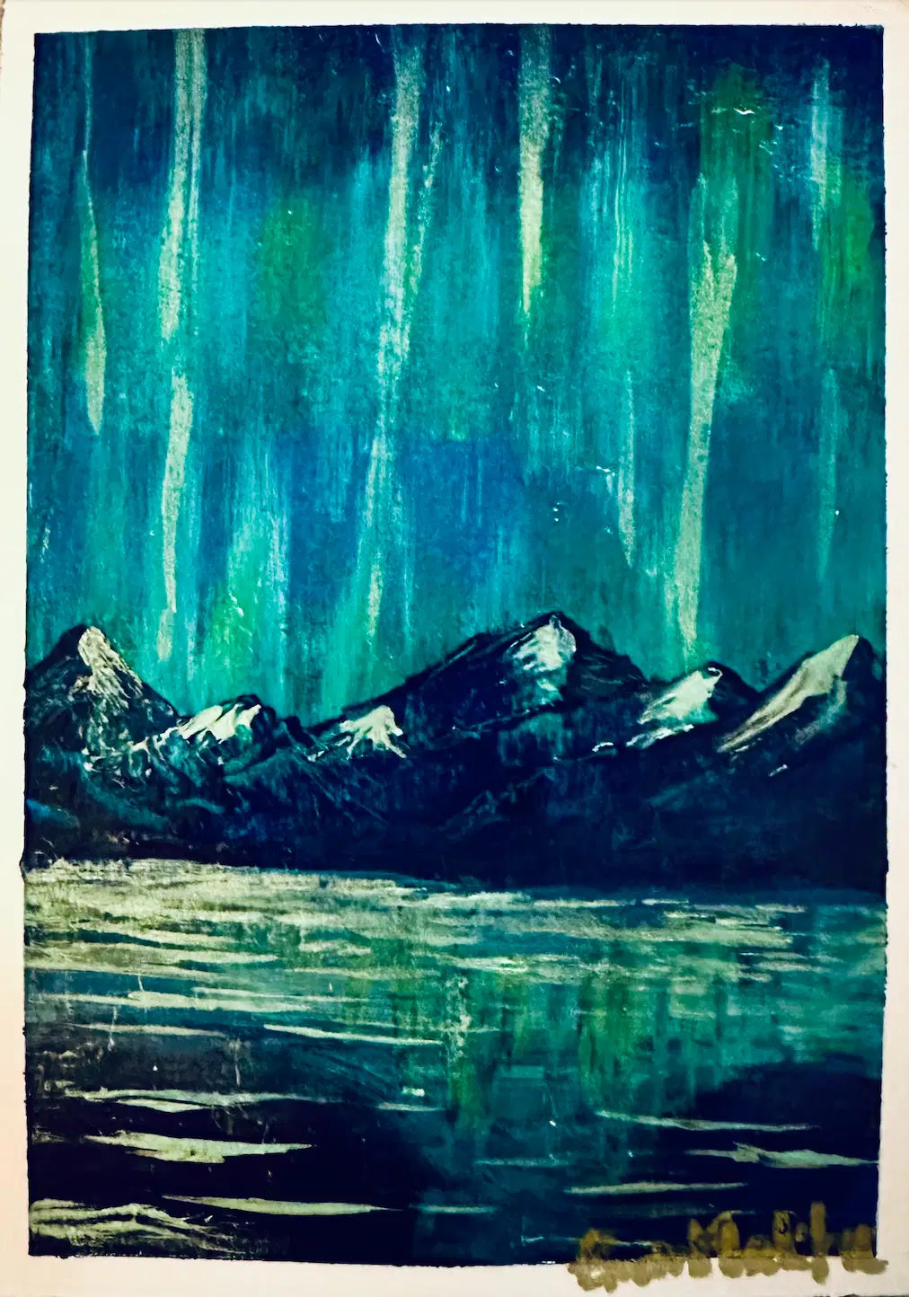 Mini Art – Aurora Mountains – Northern Lights Landscape