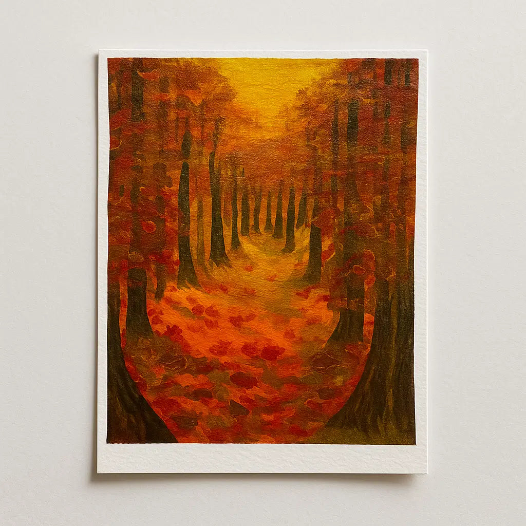Mini Art - Autumn Whisper - Autumn Forest Path Fall - Eman's Gallery
