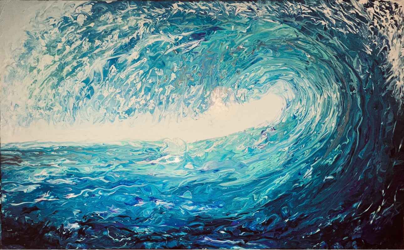 Original Painting – Deep Wave – Large Abstract Ocean Painting