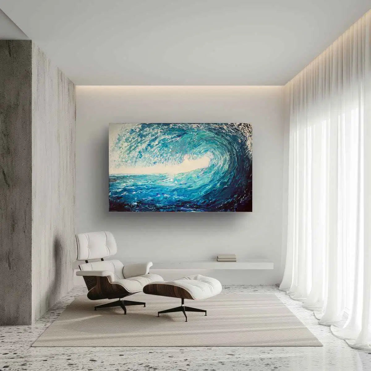 Original Painting – Deep Wave – Large Abstract Ocean Painting