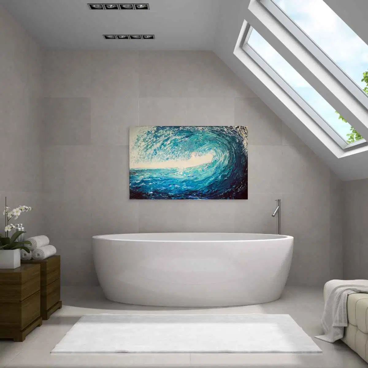 Original Painting – Deep Wave – Large Abstract Ocean Painting