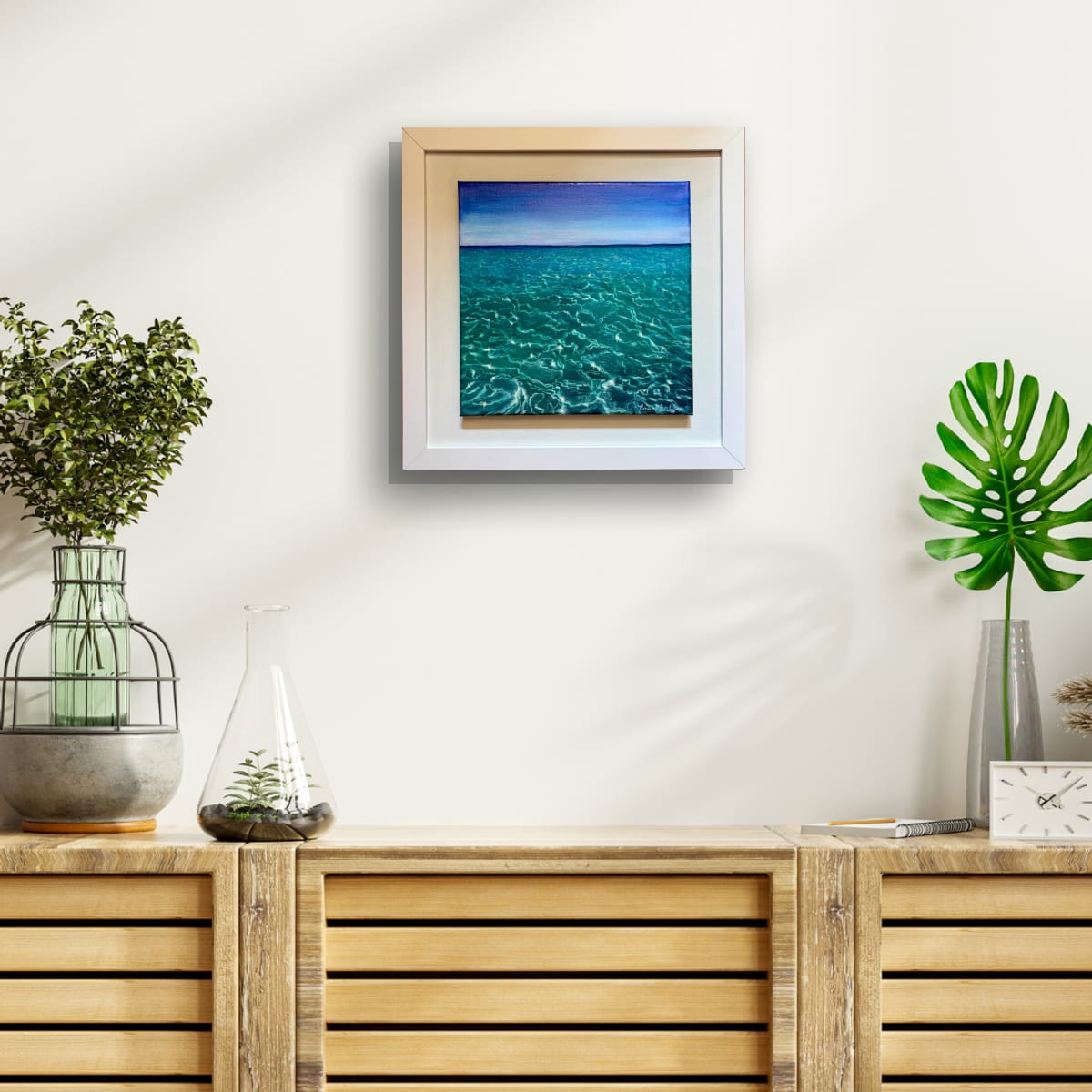 Mesmerise – Original Oil Painting of Turquoise Sea Light and Hypnotic Water Reflections