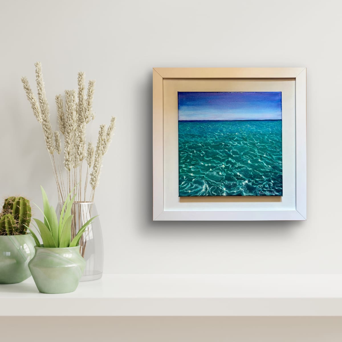Mesmerise – Original Oil Painting of Turquoise Sea Light and Hypnotic Water Reflections