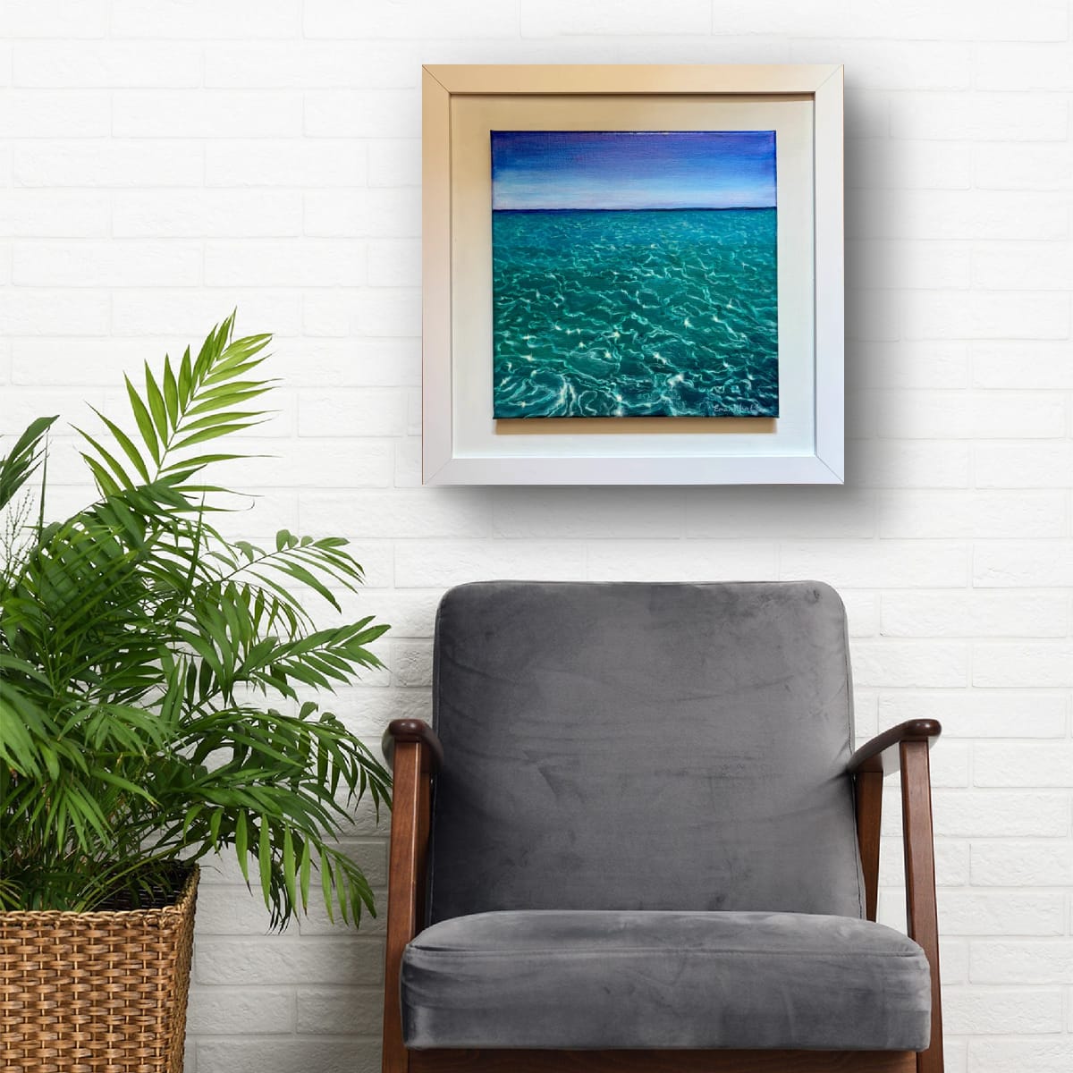 Mesmerise – Original Oil Painting of Turquoise Sea Light and Hypnotic Water Reflections