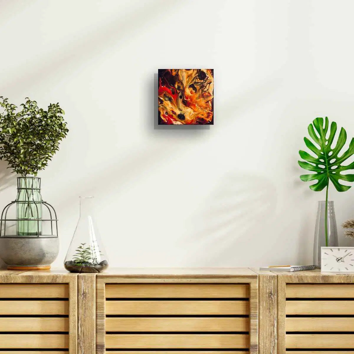 Original Painting - Laheeb (flame) - Fluid Red Black Fire