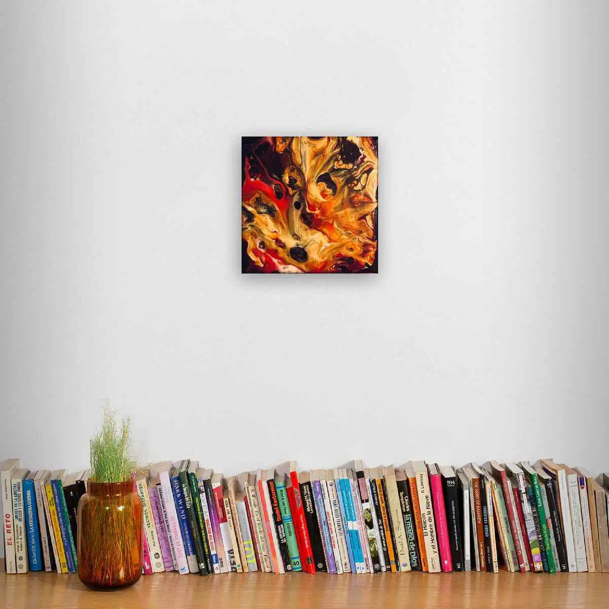 Original Painting - Laheeb (flame) - Fluid Red Black Fire