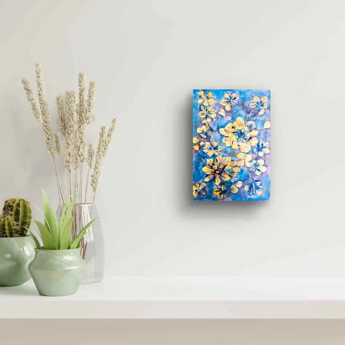 Original Painting – Iris Lake – Gold Floral Abstraction