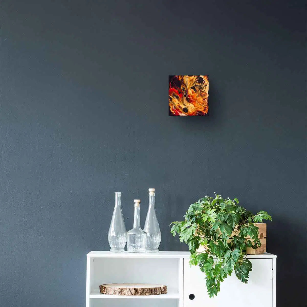 Original Painting - Laheeb (flame) - Fluid Red Black Fire