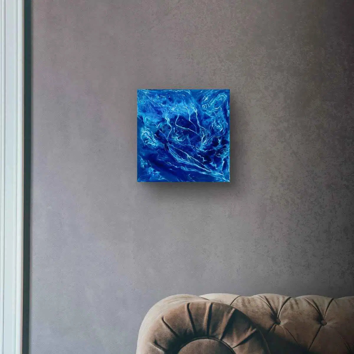 Original Painting - Lightning - Fluid Electric Blue Abstract
