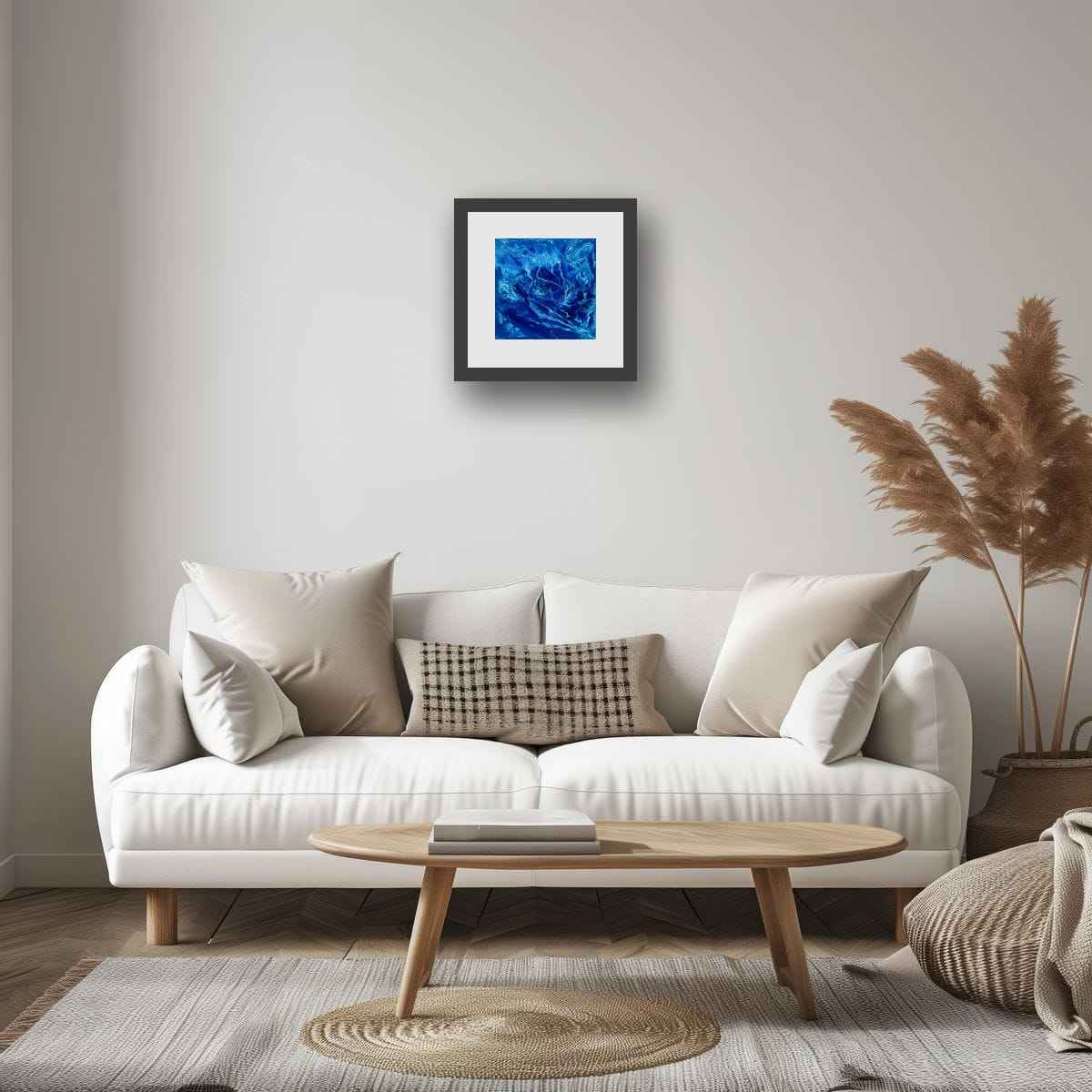 Original Painting - Lightning - Fluid Electric Blue Abstract