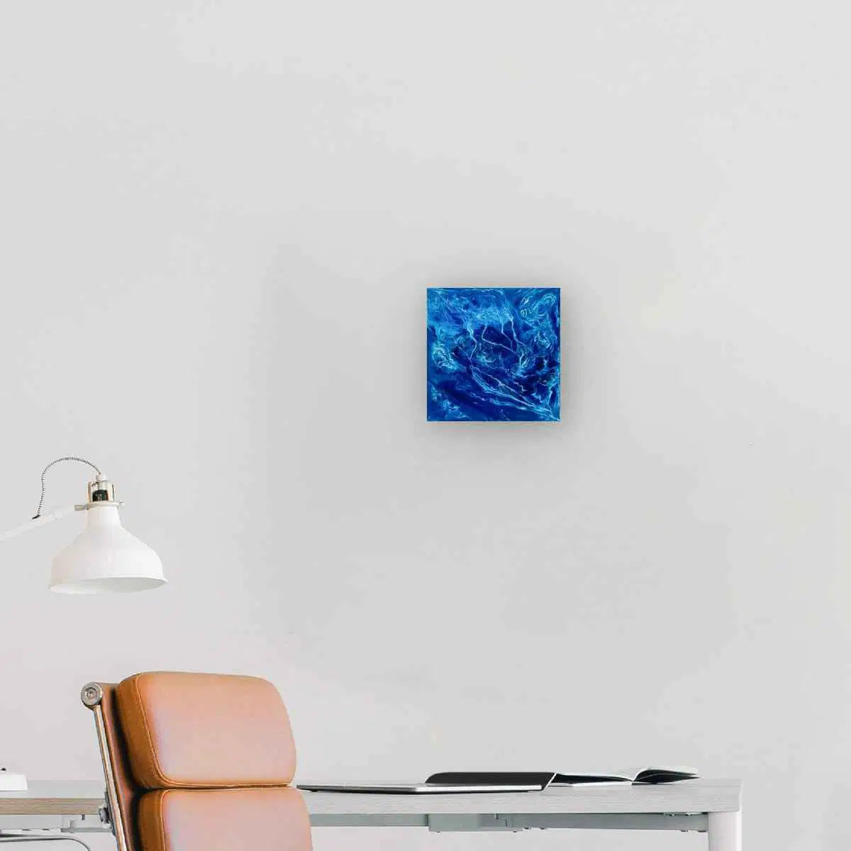 Original Painting - Lightning - Fluid Electric Blue Abstract
