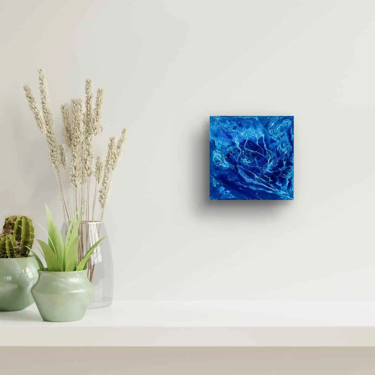 Original Painting - Lightning - Fluid Electric Blue Abstract