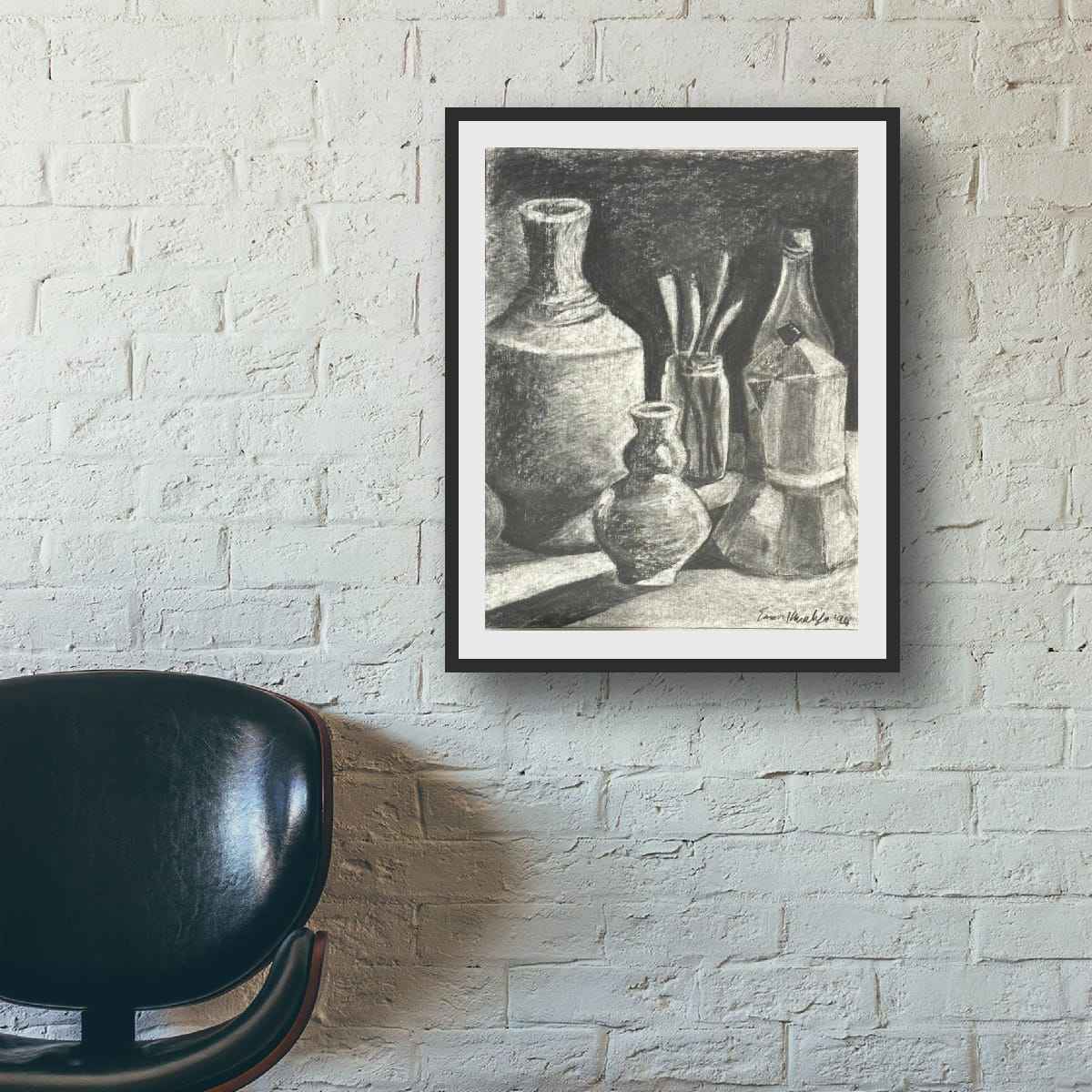 Original Charcoal Drawing - Weight of Silence - Still Life