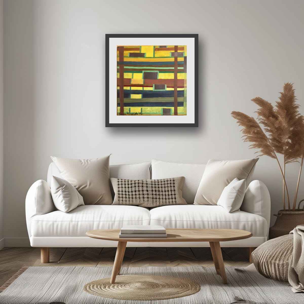 Original Oil Painting - City in Grids - Geometric Abstract