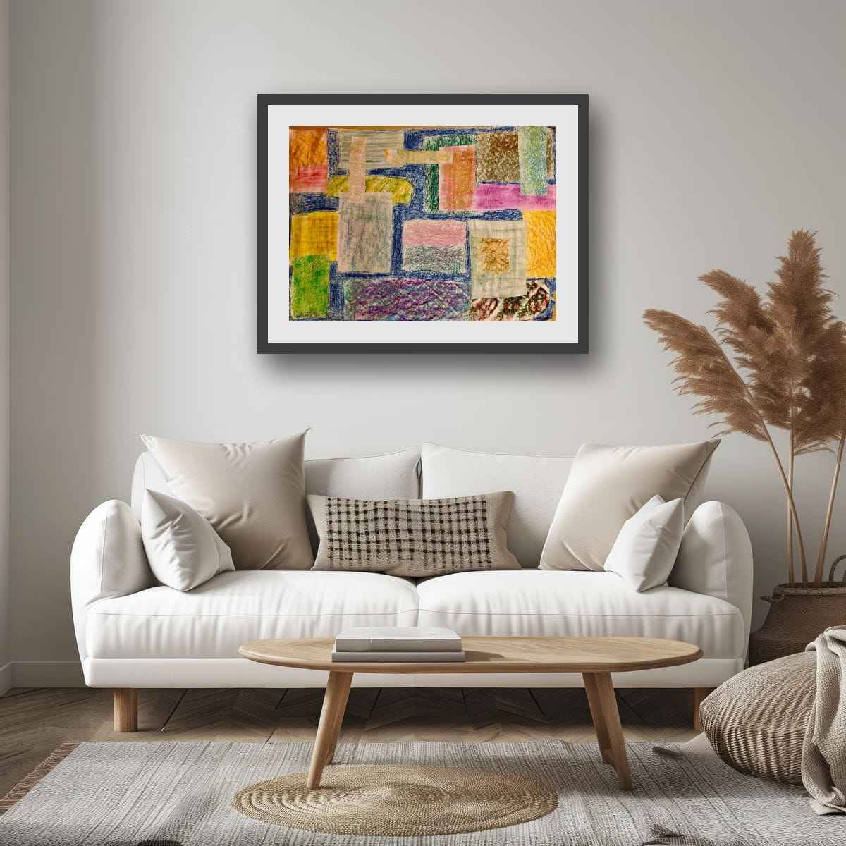 Original Painting - The Hearth Quilt - Folk Art Patchwork