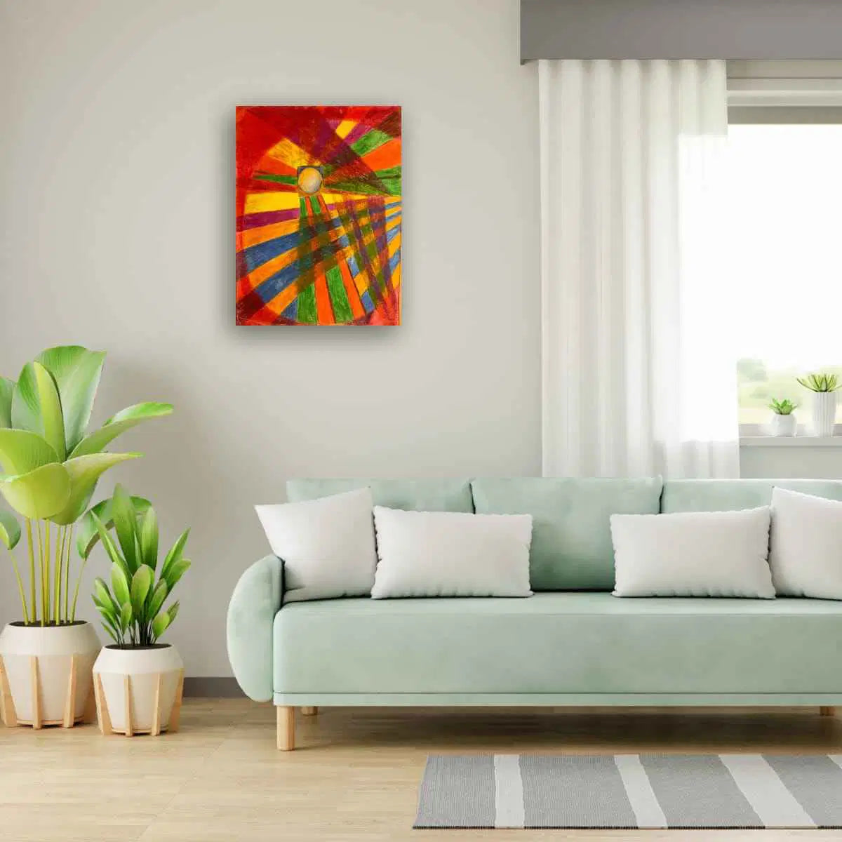 Original Painting - Solar Burst - Geometric Abstract Art