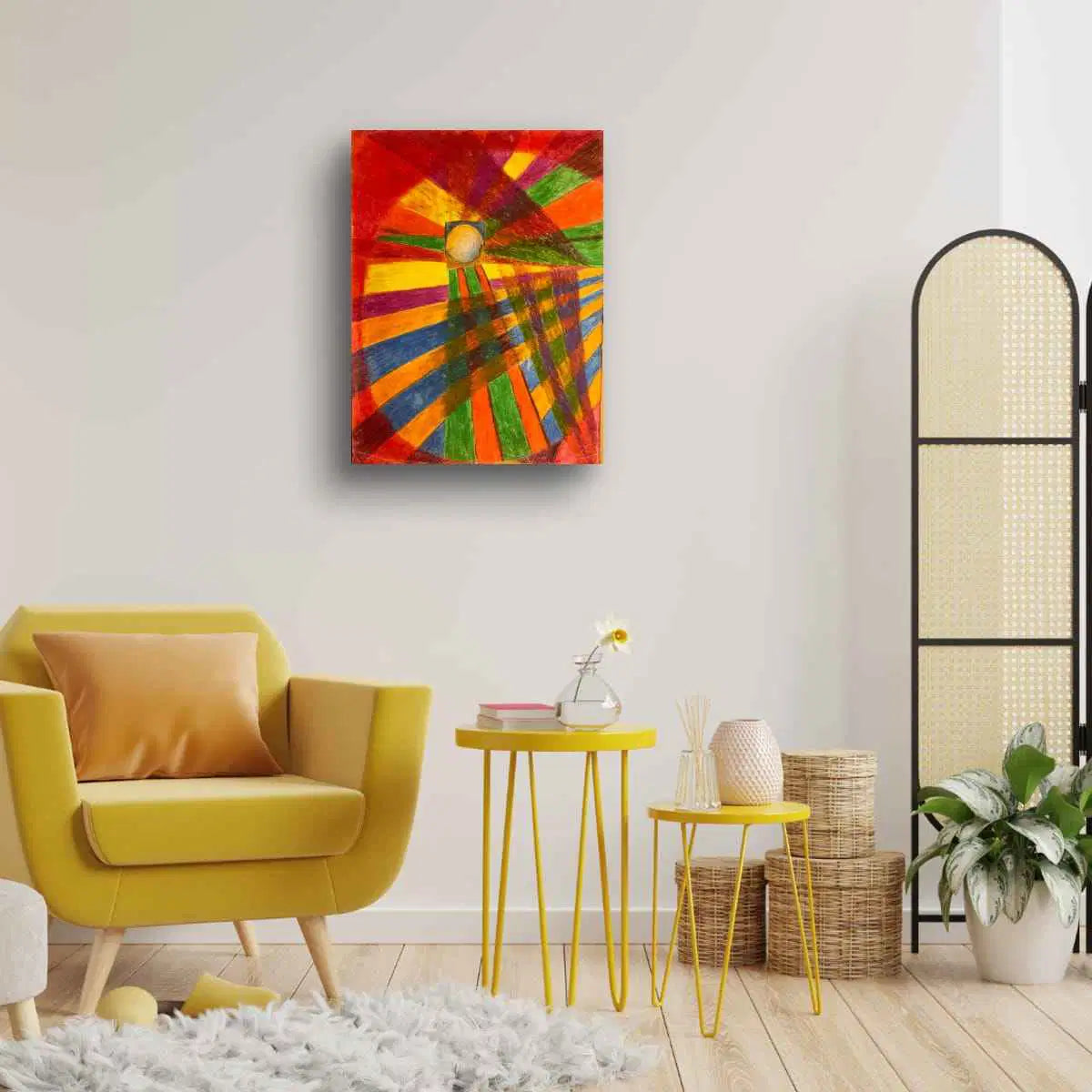 Original Painting - Solar Burst - Geometric Abstract Art
