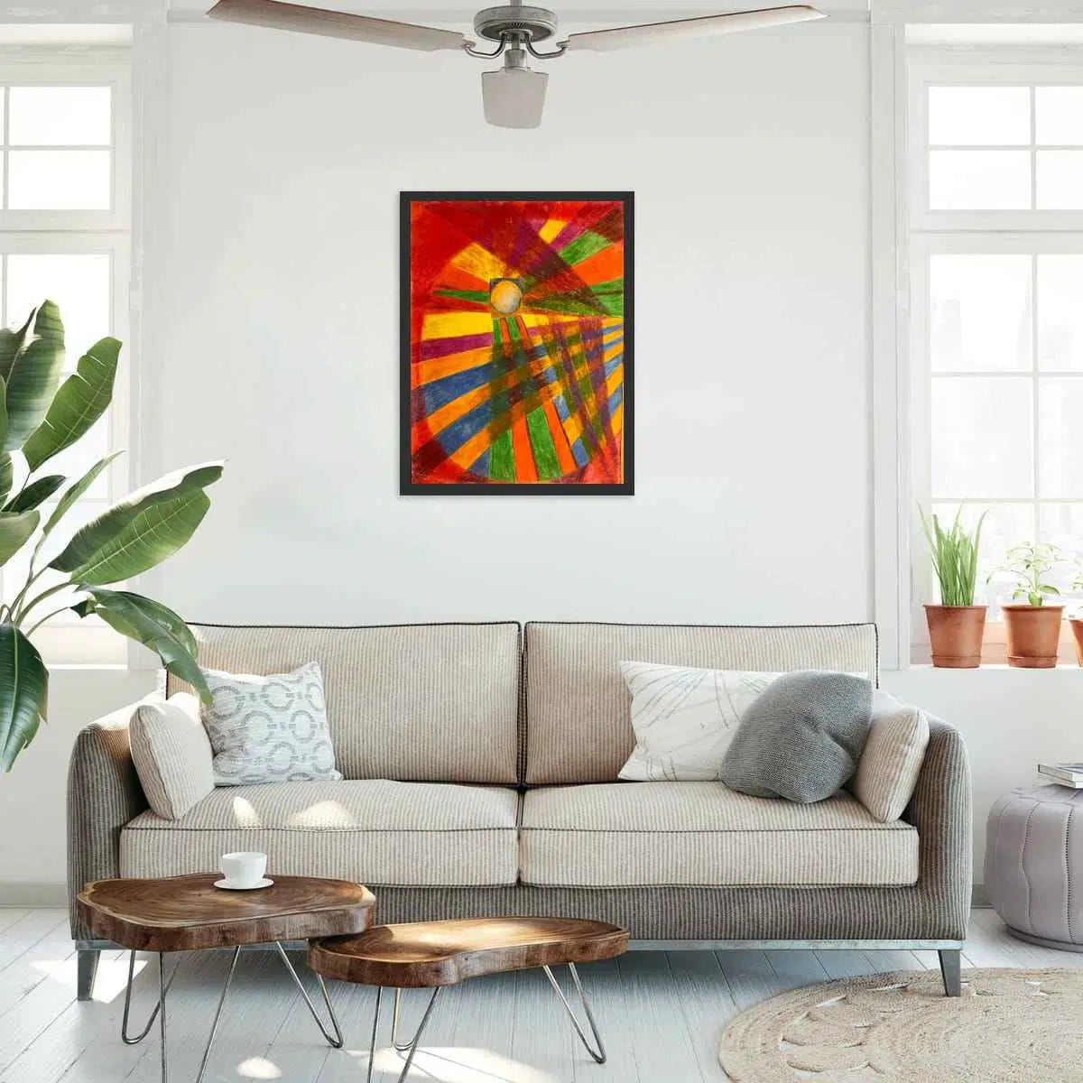 Original Painting - Solar Burst - Geometric Abstract Art