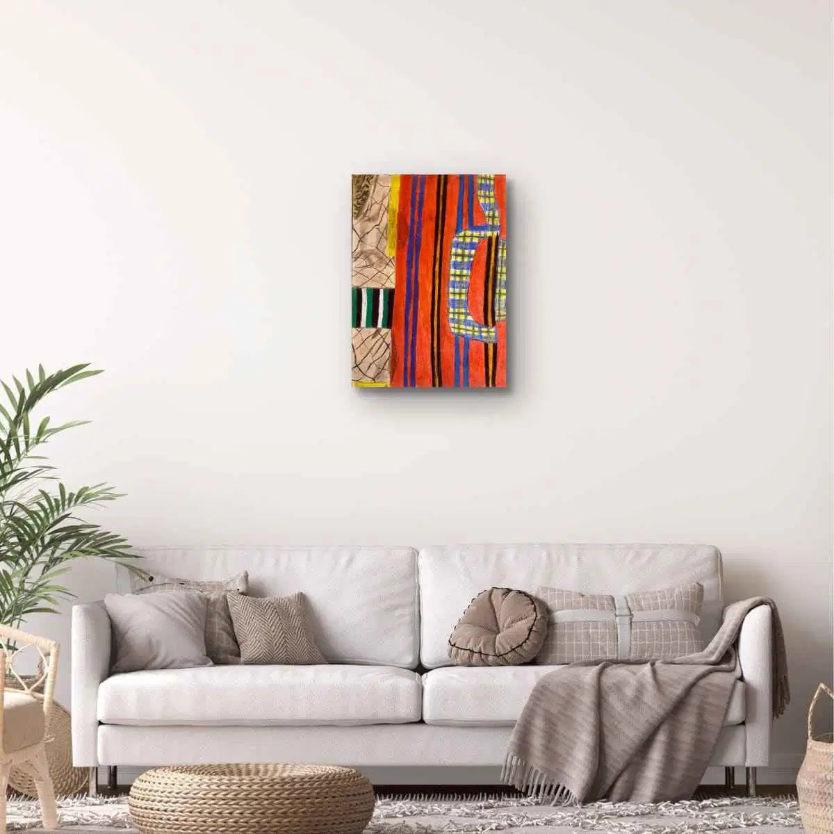 Original Painting - Patchwork Village Palestine's Resilience