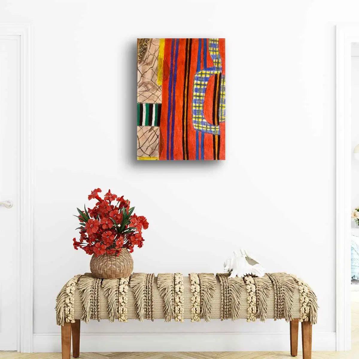 Original Painting - Patchwork Village Palestine's Resilience