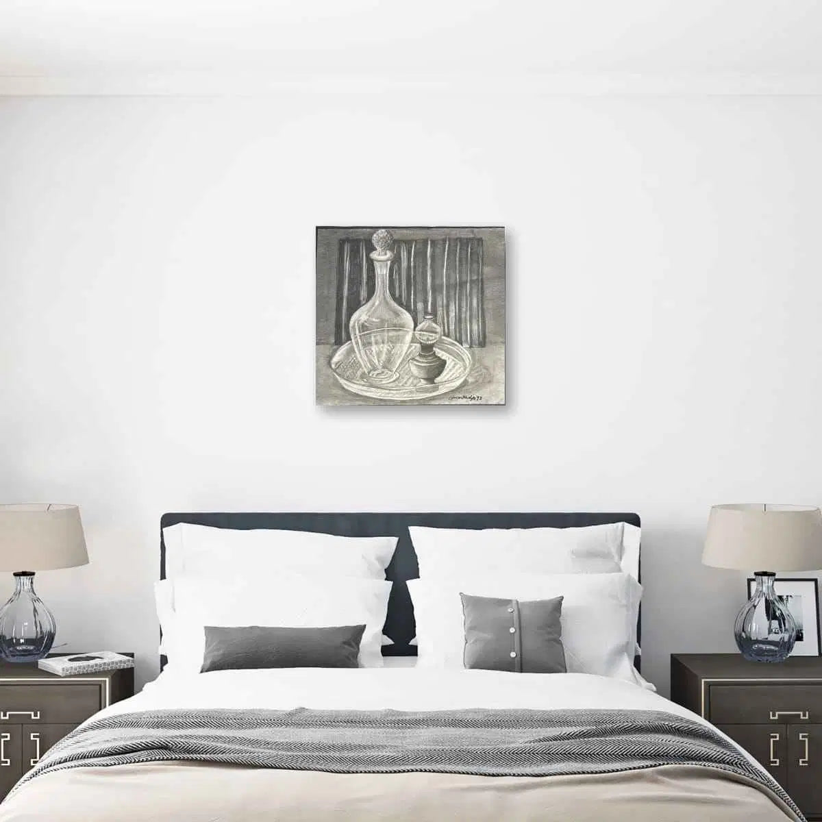 Original Drawing - Crystal Memory - Charcoal Still Life
