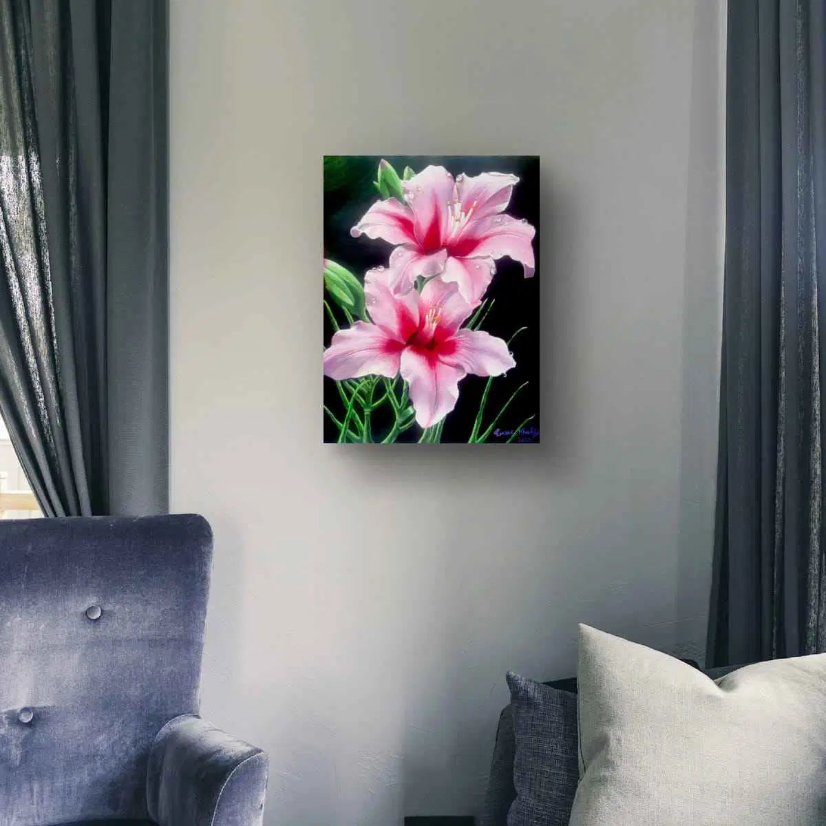 Original Painting - Desire - Pink Lily Floral Realism