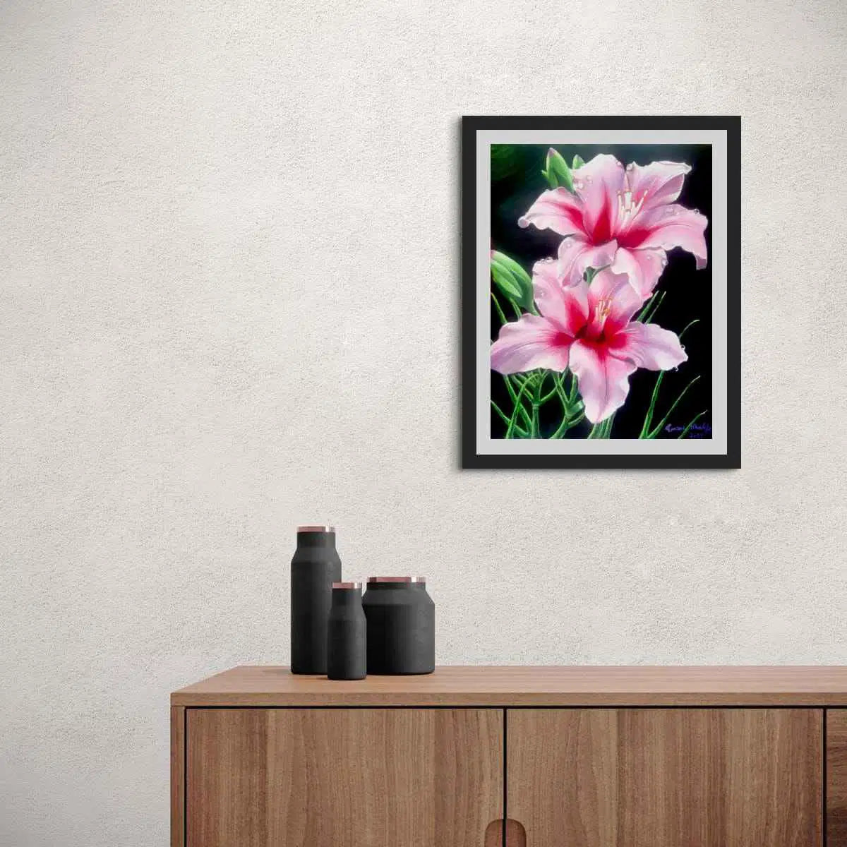 Original Painting - Desire - Pink Lily Floral Realism