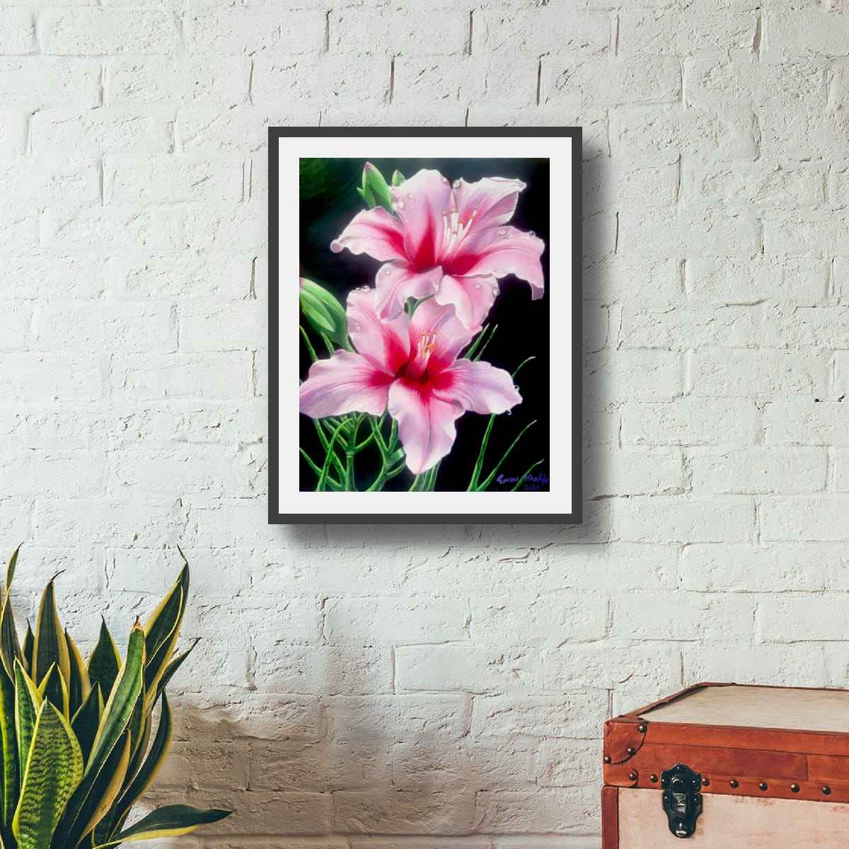 Original Painting - Desire - Pink Lily Floral Realism