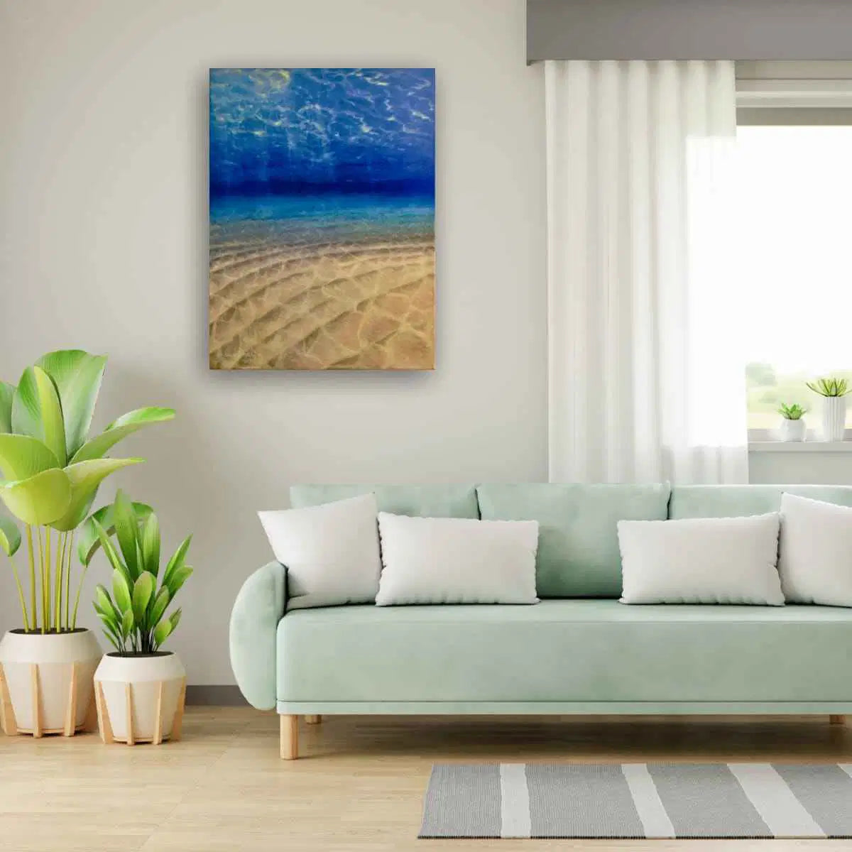 Original Oil Painting - Hypnosis - Underwater Scene & Light