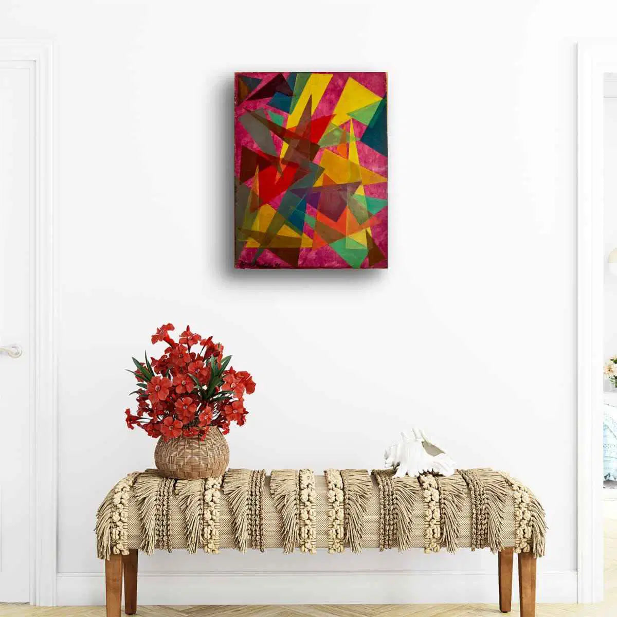 Original Oil Painting - In The Wine Glass - Geometric Colors - Eman's Gallery