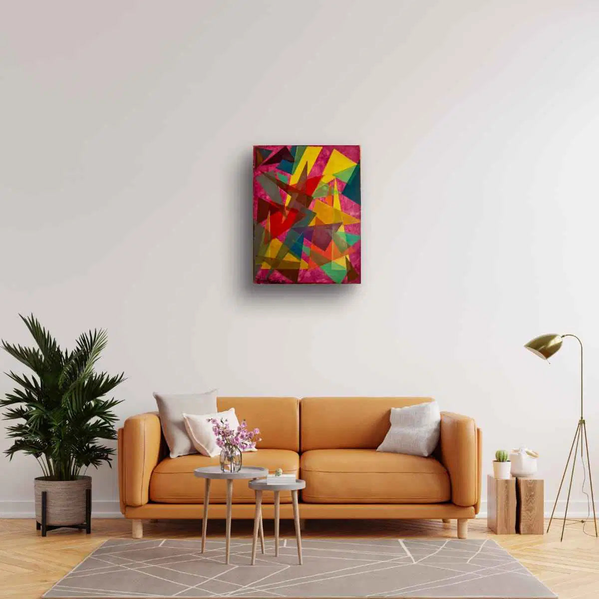 Original Oil Painting - In The Wine Glass - Geometric Colors - Eman's Gallery
