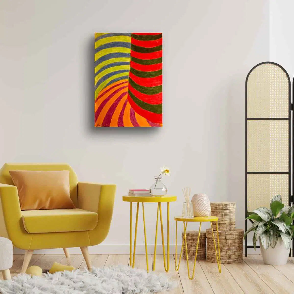 Original Painting - No Brake Zone - Op Art Geometric Motion