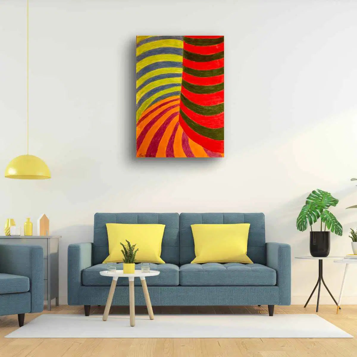 Original Painting - No Brake Zone - Op Art Geometric Motion