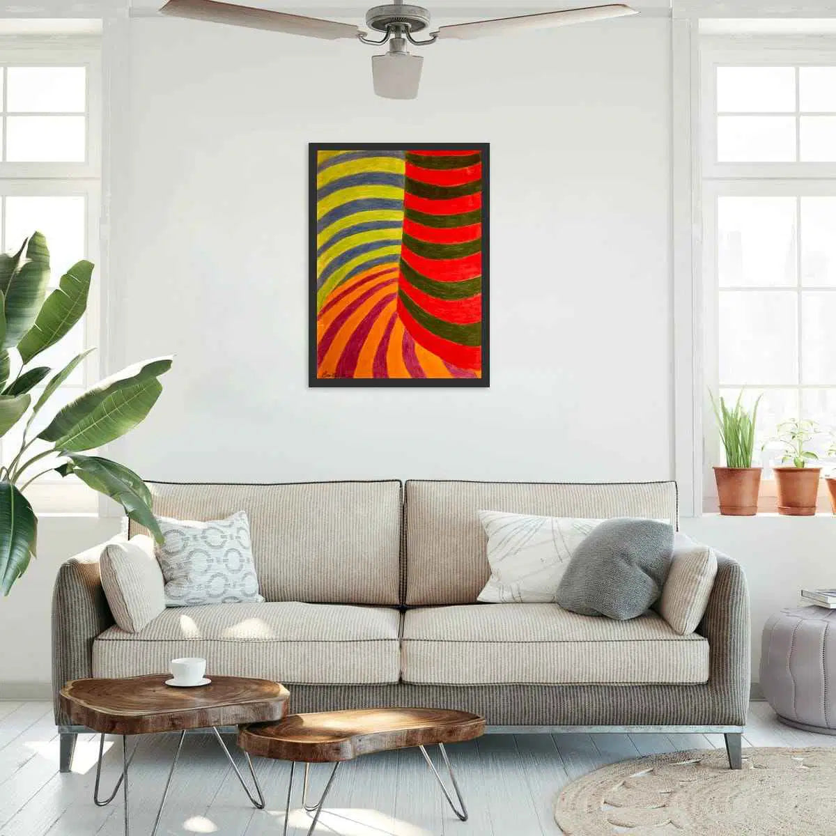 Original Painting - No Brake Zone - Op Art Geometric Motion