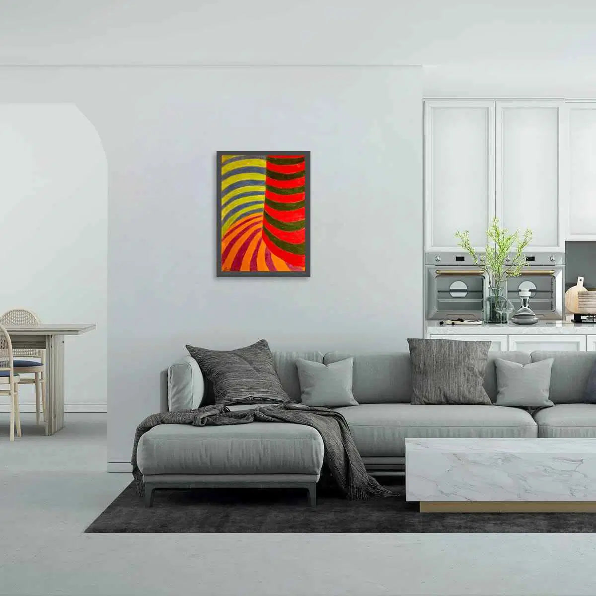 Original Painting - No Brake Zone - Op Art Geometric Motion