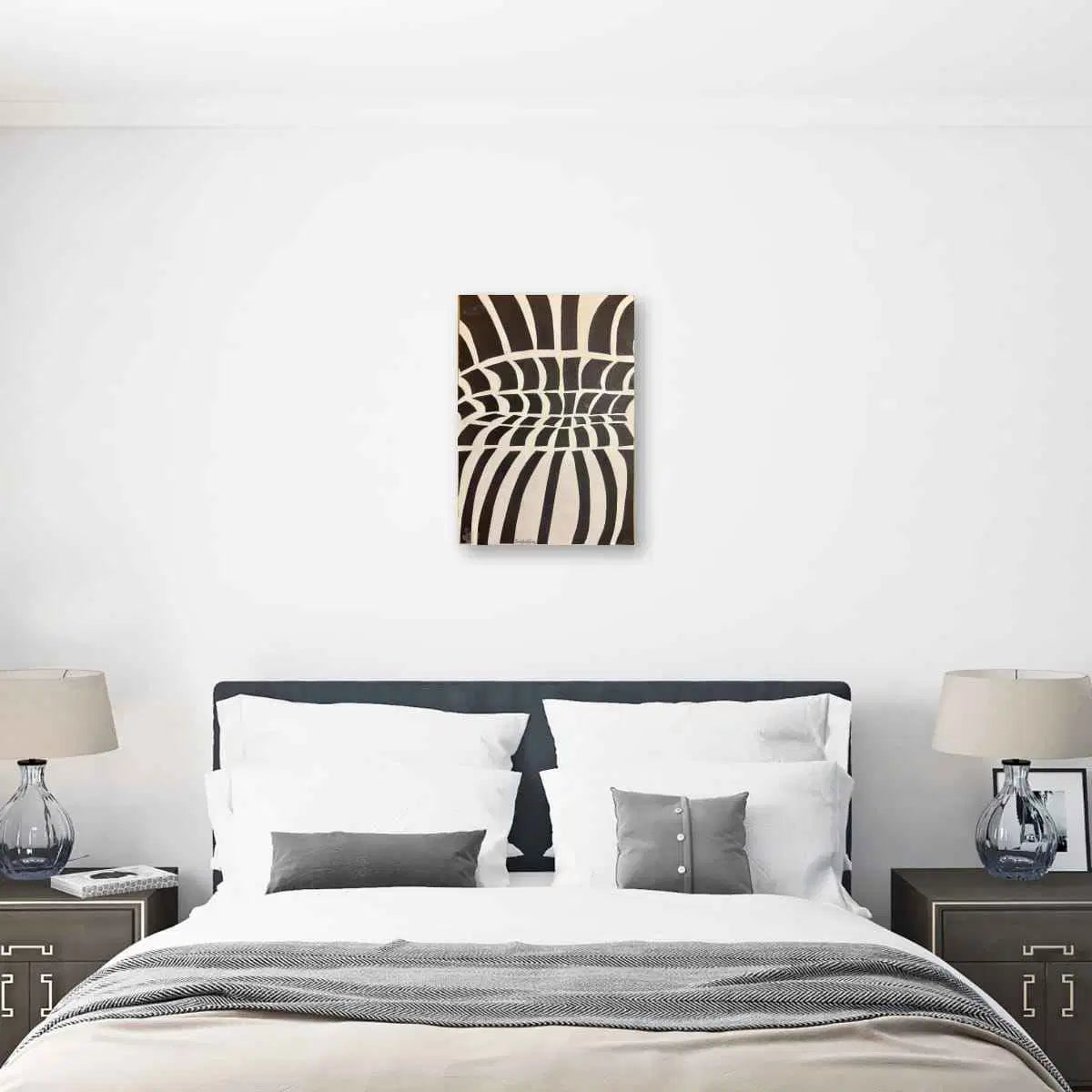 Original Collage - Optical Web - Black & White Illusion Art