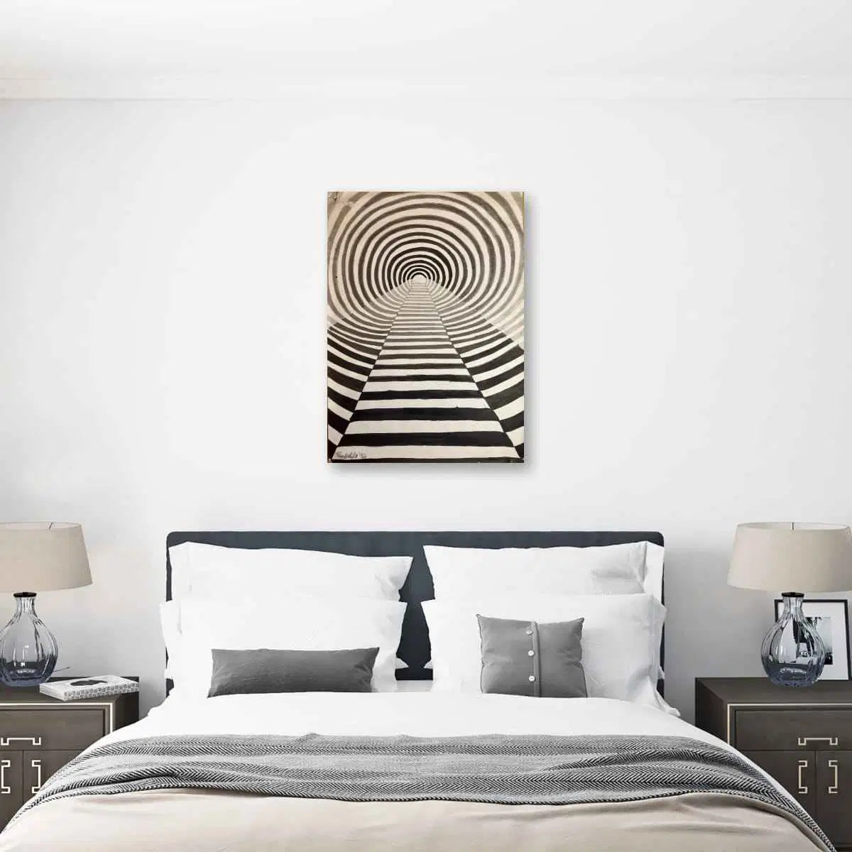 Original Painting - Tunnel of Illusion - Geometric Op Art