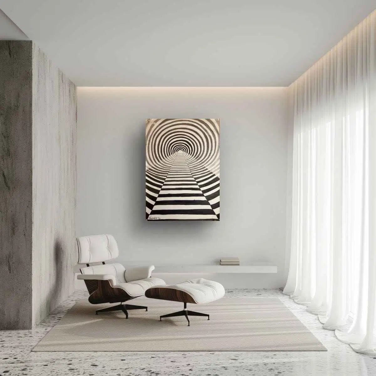 Original Painting - Tunnel of Illusion - Geometric Op Art