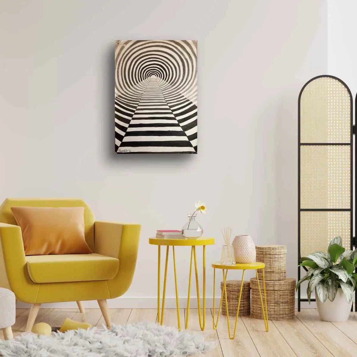 Original Painting - Tunnel of Illusion - Geometric Op Art