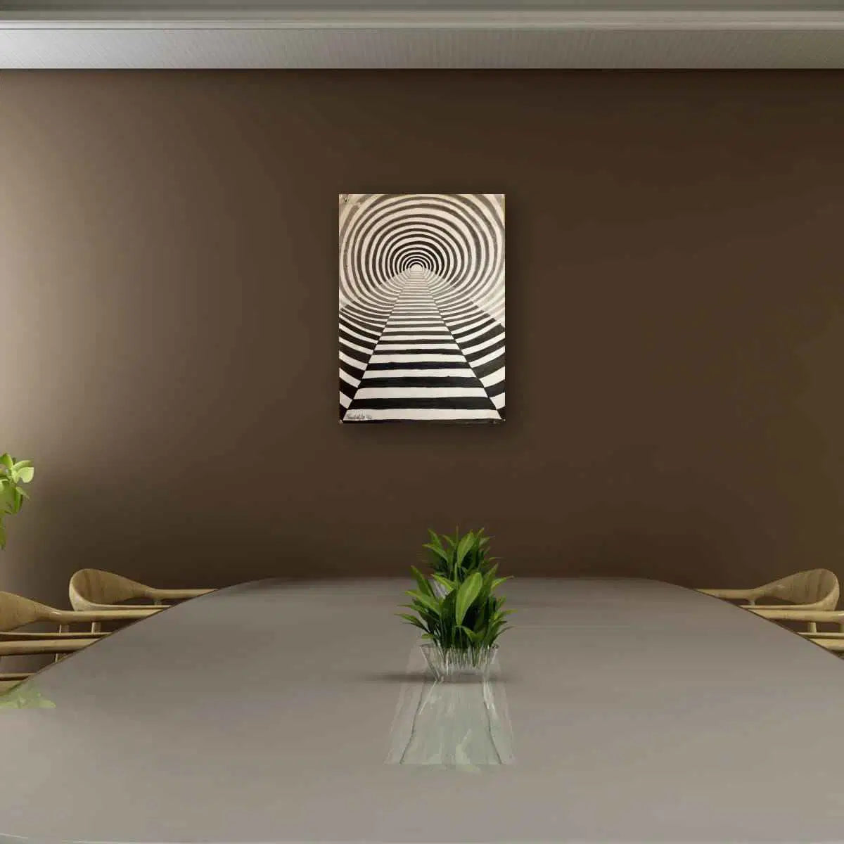 Original Painting - Tunnel of Illusion - Geometric Op Art