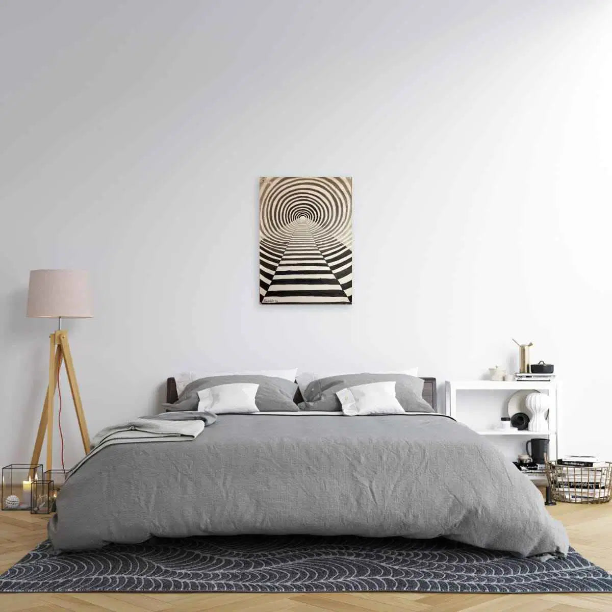 Original Painting - Tunnel of Illusion - Geometric Op Art