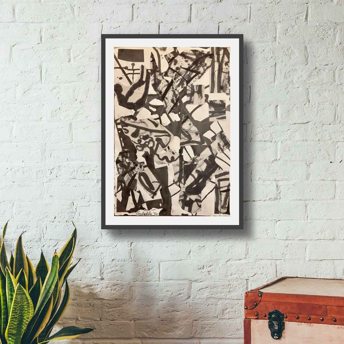 Original Collage - Fragments of Memory - Abstract Ink Splash - Eman's Gallery
